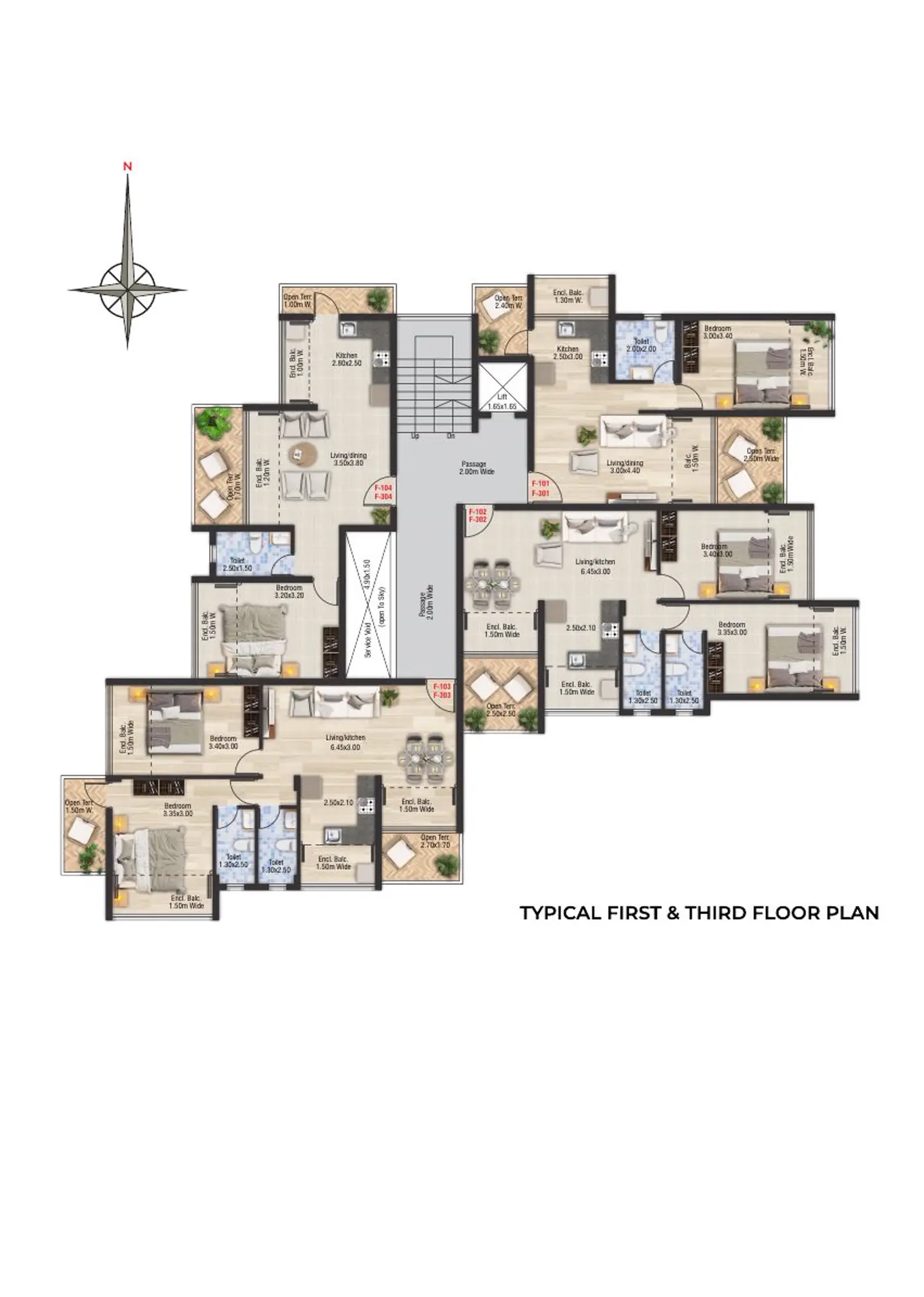 Typical First & Third Floor Plan