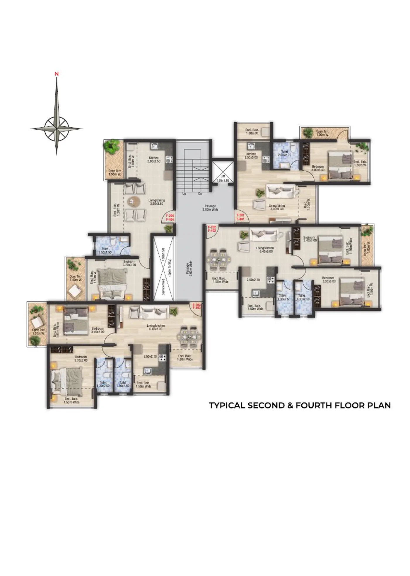 Typical Second & Fourth Floor Plan